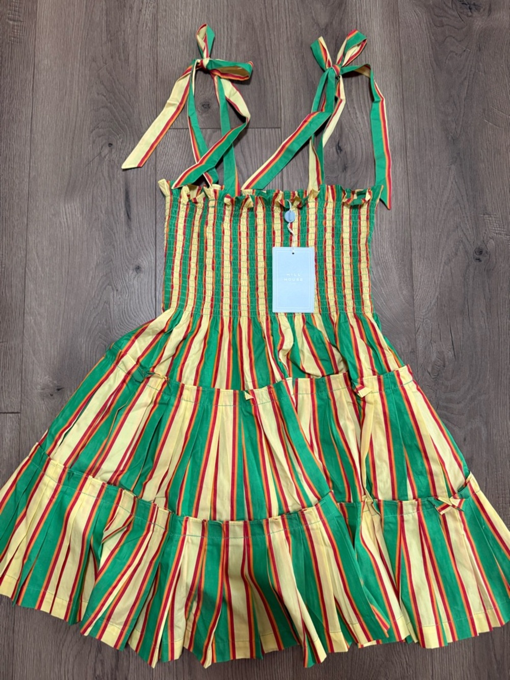 Hill House Home Ribbon Charlotte Nap Dress Medium NWT Rockhouse Stripe - Picture 3 of 8